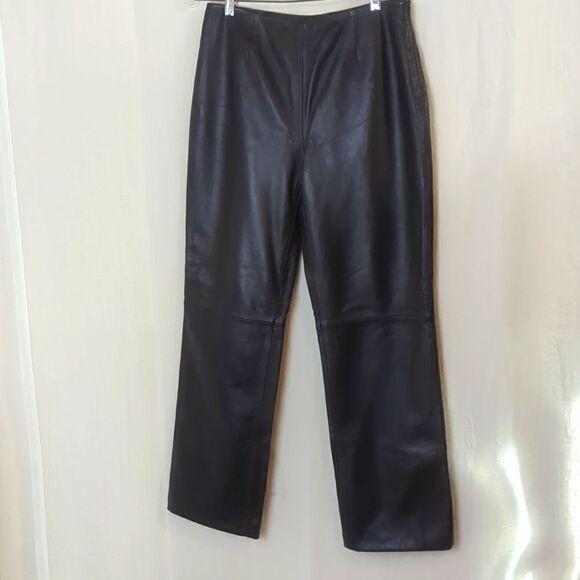 Genuine Black Lambs Leather Pants Size 4 - Picture 5 of 9